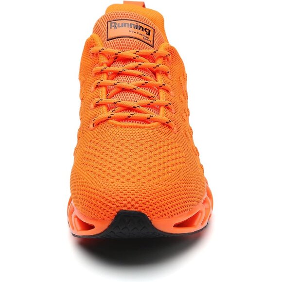 Women's Dark Orange Walking Running Tennis Non Slip Athletic Sneakers Shoes - Picture 4 of 5